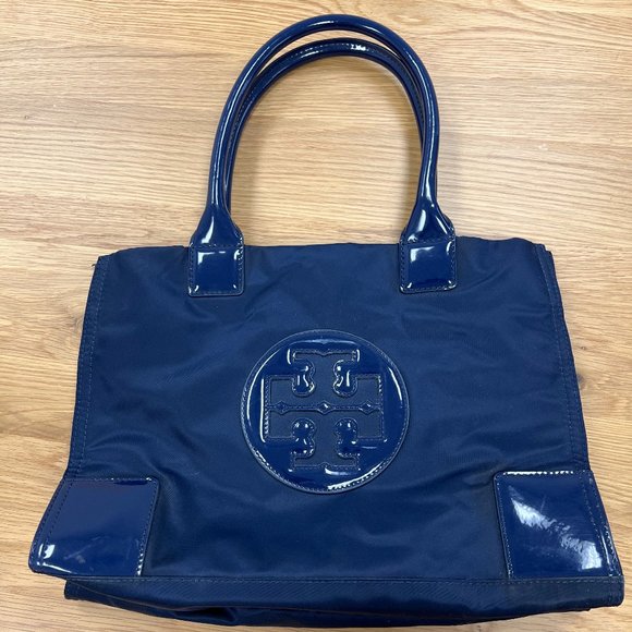 Tory Burch Ella Tote in Navy Blue - Picture 2 of 6